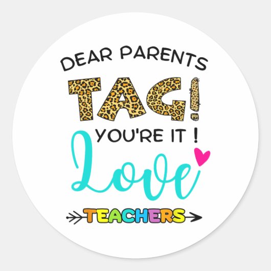Ouders Label Je bent It Love Teachers Laatste dag (Voorkant)
