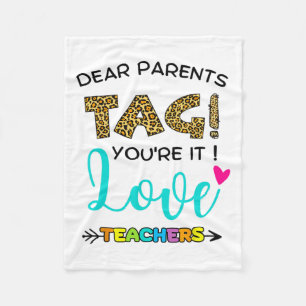 Ouders Label Je bent It Love Teachers Laatste dag Fleece Deken
