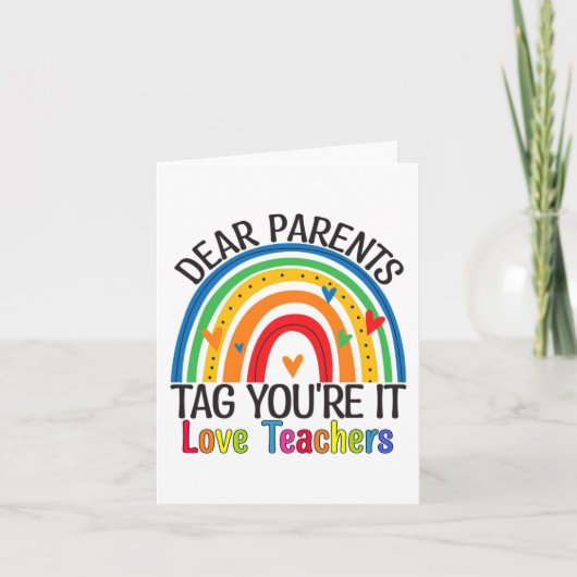 Ouders Labels Youre IT Einde van het jaar School T Kaart (Voorkant)