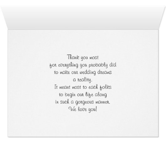 Ouders mam en pap bruiloft Bedankt (Binenzijde Horizontaal (Onderkant))