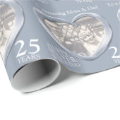 Ouders met foto's jaarloop rond de zilveren bruilo cadeaupapier (Rol Hoek)