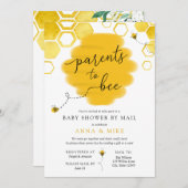 Ouders naar Bee Baby shower per post Kaart (Voorkant / Achterkant)