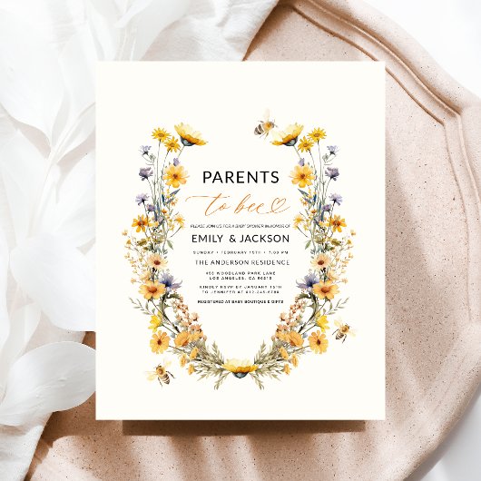 Ouders naar Bee Wildflower Couples Baby shower