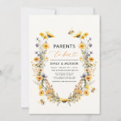 Ouders naar Bee Wildflower Couples Baby shower Kaart (Voorkant)