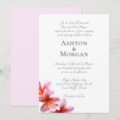 Ouders Namen Roze Frangipani Wedding Kaart (Voorkant / Achterkant)