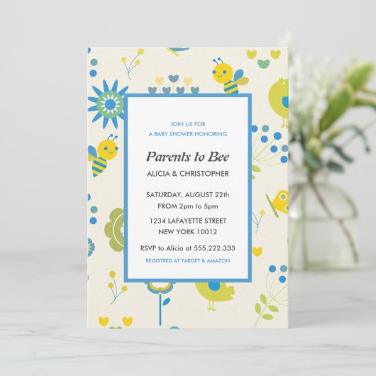 Ouders om uitnodigingen te zijn geslachtsneutraal  (Staand voorkant)