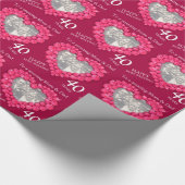 Ouders robijnen bruiloft verjaardag foto jaar wrap cadeaupapier (Hoek)