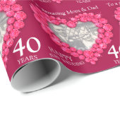 Ouders robijnen bruiloft verjaardag foto jaar wrap cadeaupapier (Rol Hoek)