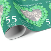 Ouders smaragd bruiloft jubileum foto wrap cadeaupapier (Rol Hoek)