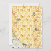 Ouders te Bee White Floral Baby shower Invitation Kaart (Achterkant)