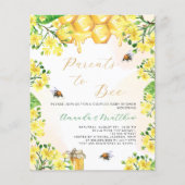 Ouders te worden geel florals budget Baby shower (Voorkant)