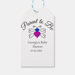 Ouders te zijn blauw roze baby shower honingbij te cadeaulabel