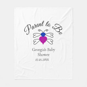 Ouders te zijn blauw roze baby shower honingbij te fleece deken