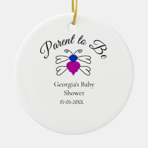 Ouders te zijn blauw roze baby shower honingbij te keramisch ornament