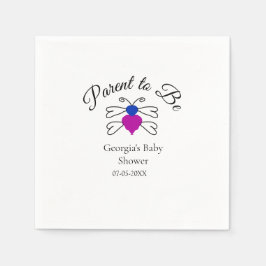 Ouders te zijn blauw roze baby shower honingbij te servet