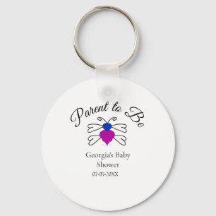 Ouders te zijn blauw roze baby shower honingbij te sleutelhanger
