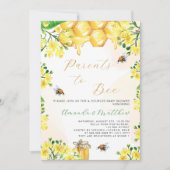 Ouders te zijn geel florals Baby shower Kaart (Voorkant)