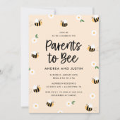 Ouders van Bee Bumblebee Floral Baby shower Kaart (Voorkant)
