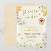 Ouders van bijenhoningbijen Baby shower I Kaart (Voorkant / Achterkant)