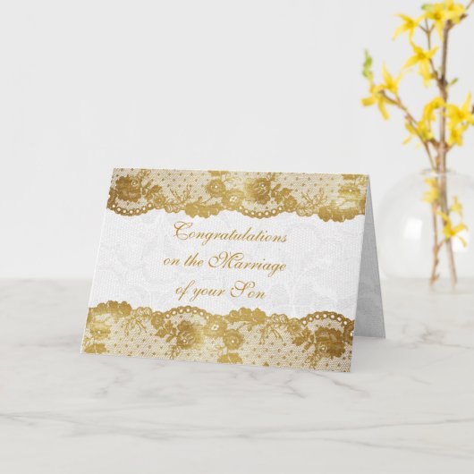 Ouders van Bride feliciteren de Kaart van de Groet (Gele Bloem)