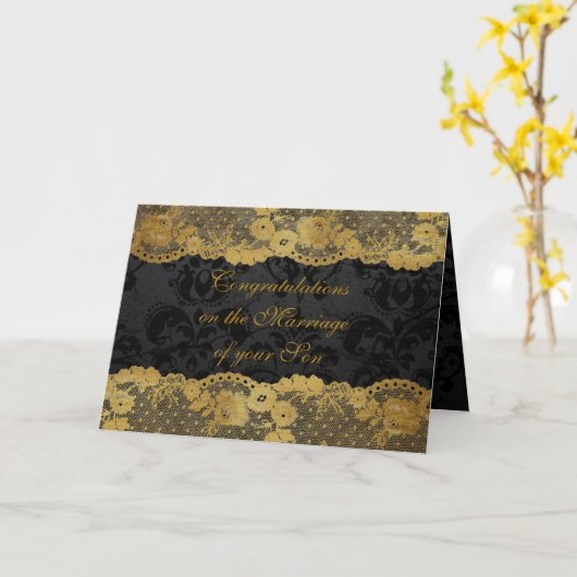 Ouders van Bride feliciteren de Kaart van de Groet (Gele Bloem)