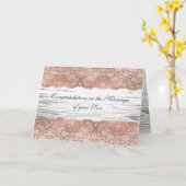 Ouders van Bride Gefeliciteerd Roze Rose Gold Kaart (Gele Bloem)