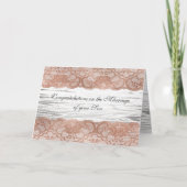 Ouders van Bride Gefeliciteerd Roze Rose Gold Kaart (Voorkant)