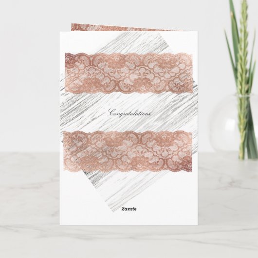 Ouders van Bride Gefeliciteerd Roze Rose Gold Kaart (Achterkant)