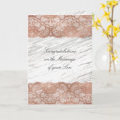 Ouders van Bride Gefeliciteerd Roze Rose Gold Kaart (Gele Bloem)