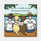 Ouders van chocolade- en gele labradors magneet (Voorkant)