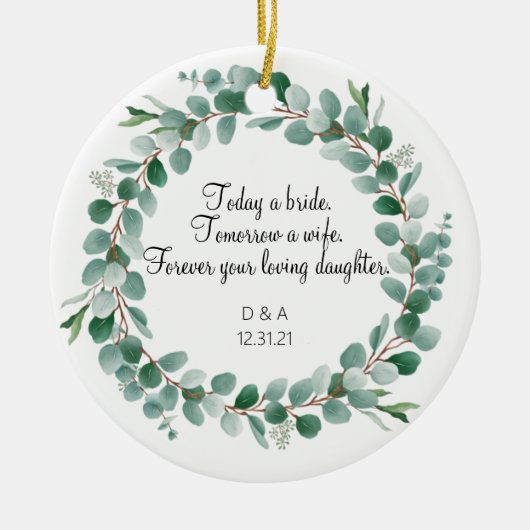 Ouders van de Bride Ornament Gift - Eucalyptus (Voorkant)