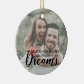 Ouders van de bruid bruidegom Dank u Dromen Foto Keramisch Ornament (Rechts)