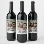 Ouders van de bruid dank u bruiloft foto wijn etiket (Flessen)