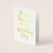 Ouders van de bruid of bruidegom bruiloft Dank u Folie Kaarten (Voorkant)