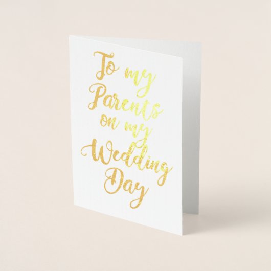 Ouders van de bruid of bruidegom bruiloft Dank u Folie Kaarten (Voorkant)