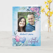 Ouders van de bruidegom, formele foto verlovingsaa kaart (Gele Bloem)