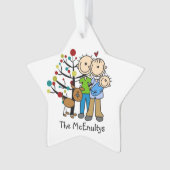 Ouders van een baby en hond Ornament (voorkant)