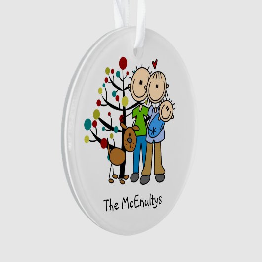 Ouders van een baby en hond Ornament (voorkant)