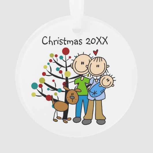 Ouders van een baby en hond Ornament (achterkant)