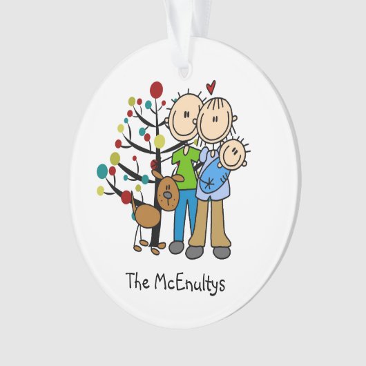 Ouders van een baby en hond Ornament (voorkant)