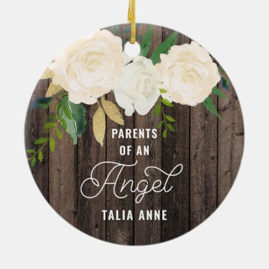 Ouders van een engel persoonlijk verlies van Baby Keramisch Ornament (Achterkant)