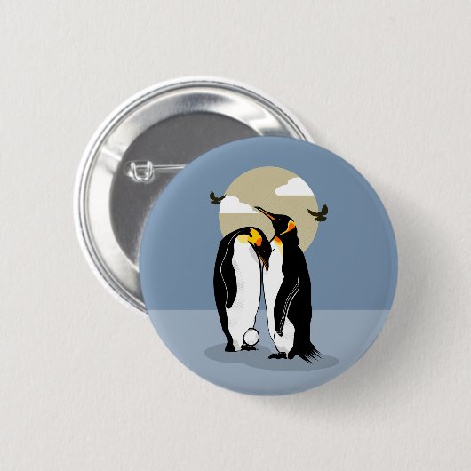 Ouders van keizerpenguin ronde button 5,7 cm (Voorkant /achterkant)