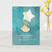 Ouders van tweelingen, Gefeliciteerd, Baby in Star Kaart (Gele Bloem)