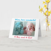 OUDERS VAN TWEELINGJONGEN/TWEELINGMEISJE GEFELICIT KAART (Gele Bloem)