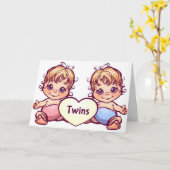 OUDERS VAN TWEELINGJONGEN/TWEELINGMEISJE GEFELICIT KAART (Gele Bloem)