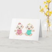 OUDERS VAN TWEELINGJONGEN/TWEELINGMEISJE GEFELICIT KAART (Gele Bloem)