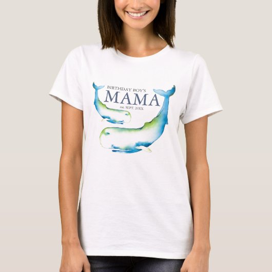 Ouders Verjaardag T-shirts Nautical Blue Whales (Voorkant)