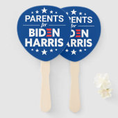 Ouders voor Biden Harris Custom Text Blue Handwaaier (Voorkant en achterkant)
