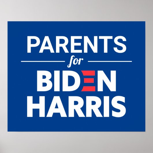 Ouders voor Biden Harris Custom Text Blue Poster (Voorkant)