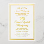 Ouders Wit & Folie Foto Afstuderen Aankondiging (Voorkant)